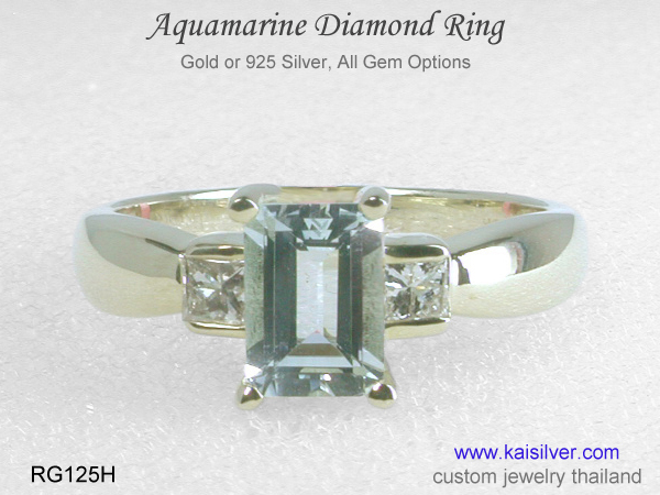 custom aquamarine gemstone ring